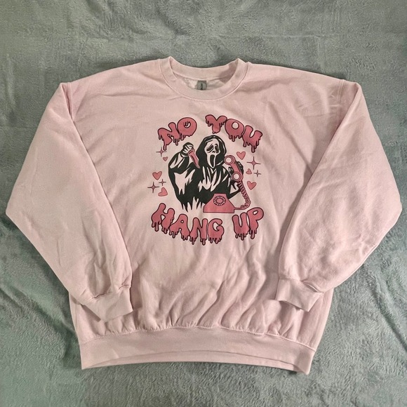 Gildan Tops - Scream Horror Movie Pink Graphic Crewneck Sweatshirt Oversized Size XL Y2K